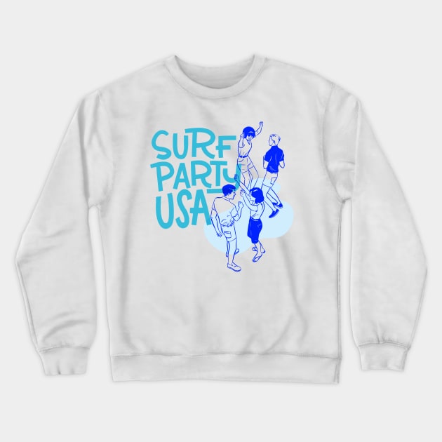 Surf Party USA Crewneck Sweatshirt by sombreroinc